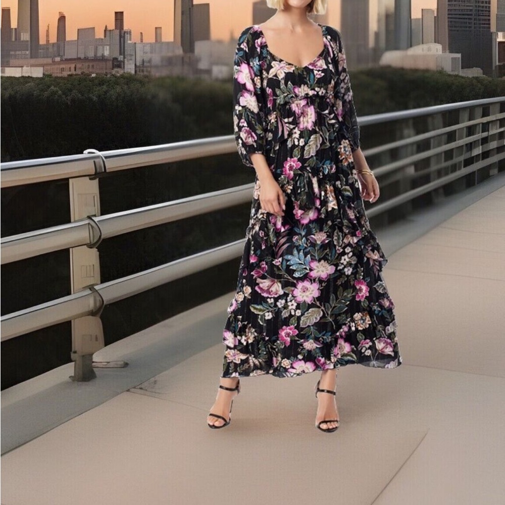 Floral Black Dress Jessica Simpson nwt